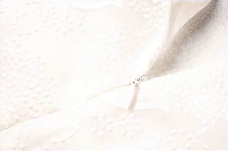 Color Block 3d Flower Lace Dress