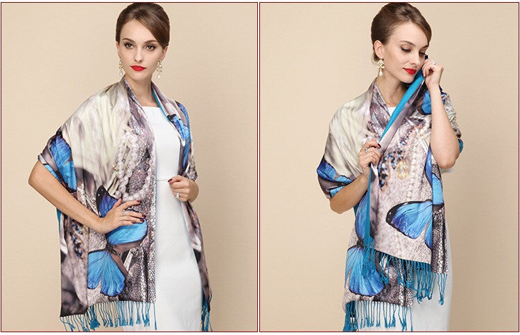 Silk Two Layer Large Scarf
