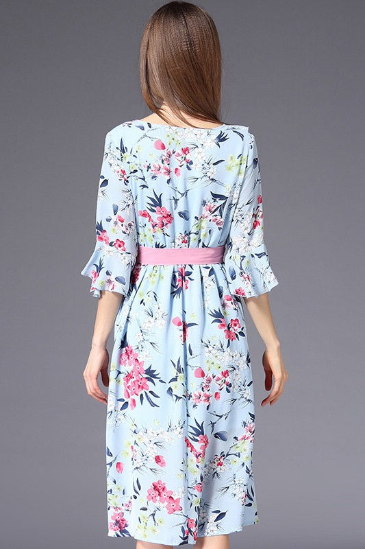 Ruffled Dress W/ Belt