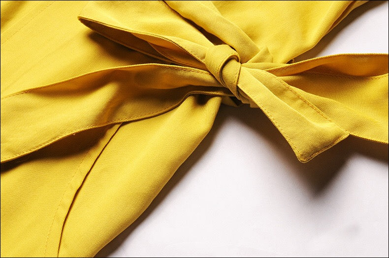 Yellow Tencel Dress W/ Pockets