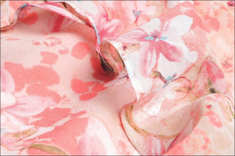 Floral Print Dress W/ Ruffle Detail