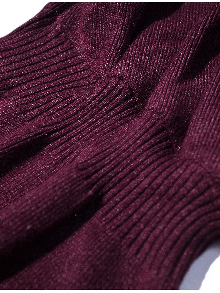 Scallop V Neck Sweater Dress