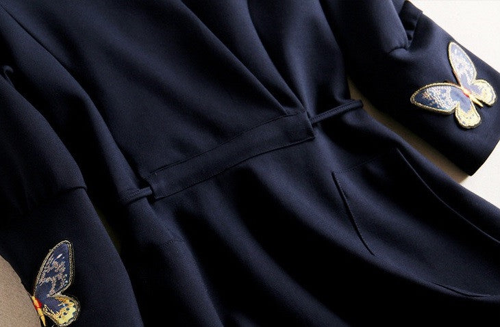 Butterfly Embroidered Hi-Low Dress