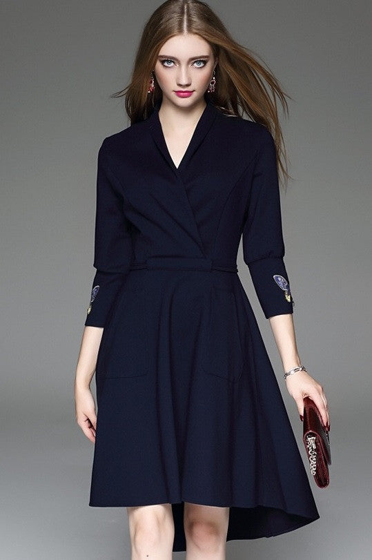 Butterfly Embroidered Hi-Low Dress