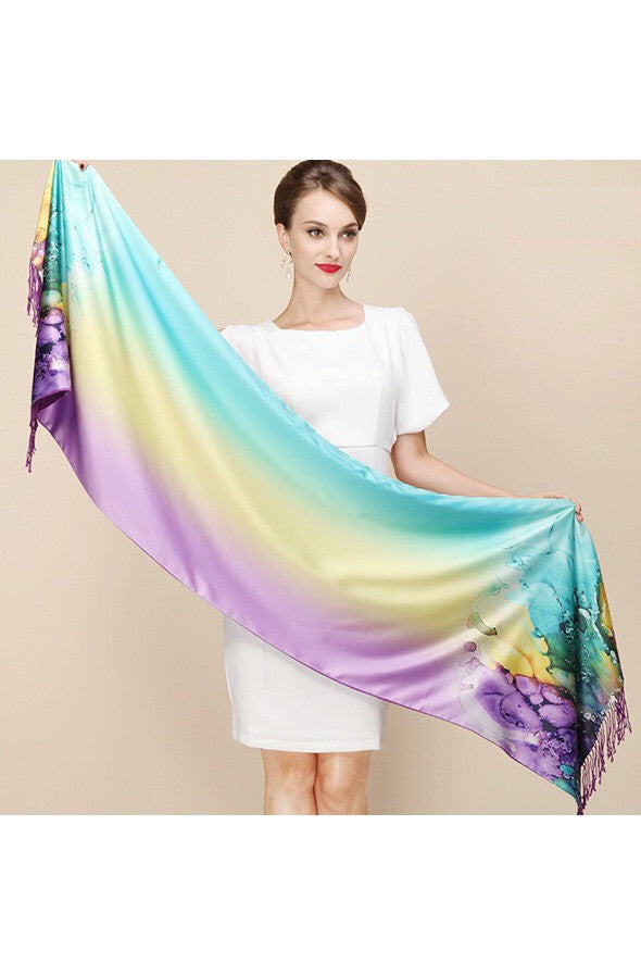 100% Silk Two Layer Scarf - Dress Album