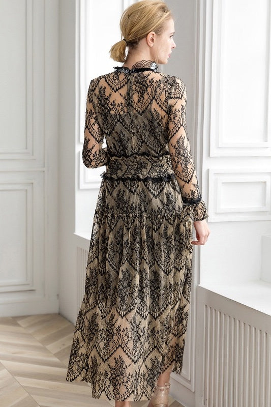 Black Lace Maxi Dress