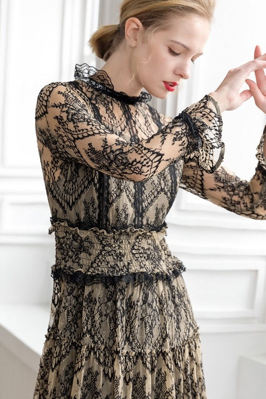 Black Lace Maxi Dress