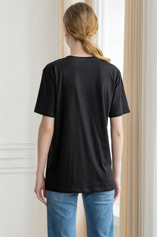 Round Neck Sequin Top