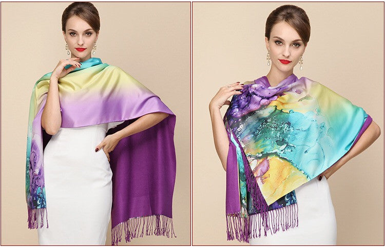 100% Silk Two Layer Scarf - Dress Album