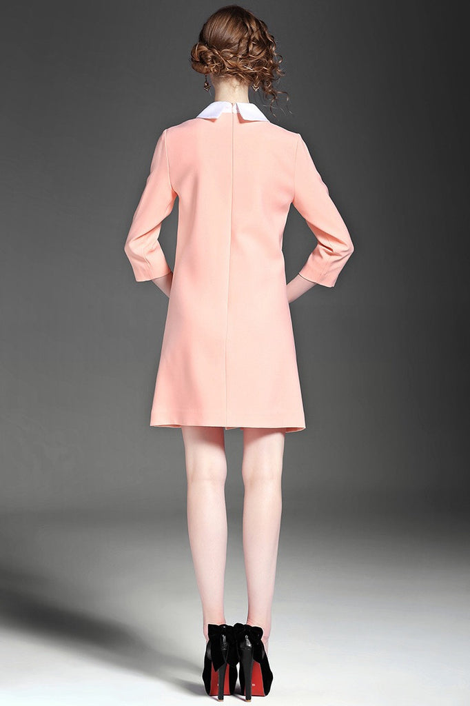 Pleated A-Line Dress W/ Tie