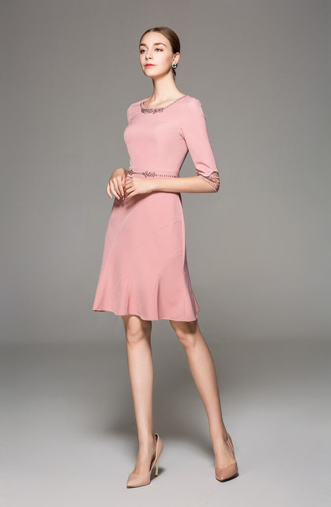 Midi Dress W/ Bead Accents