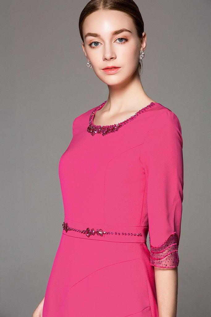 Midi Dress W/ Bead Accents