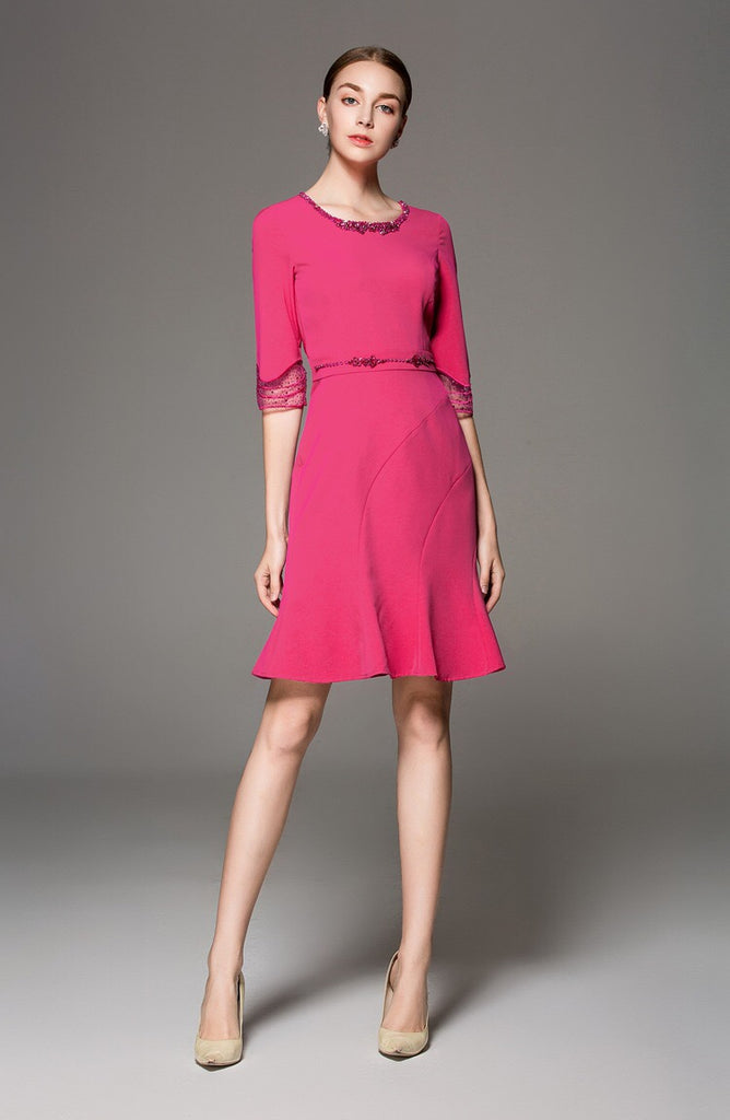 Midi Dress W/ Bead Accents