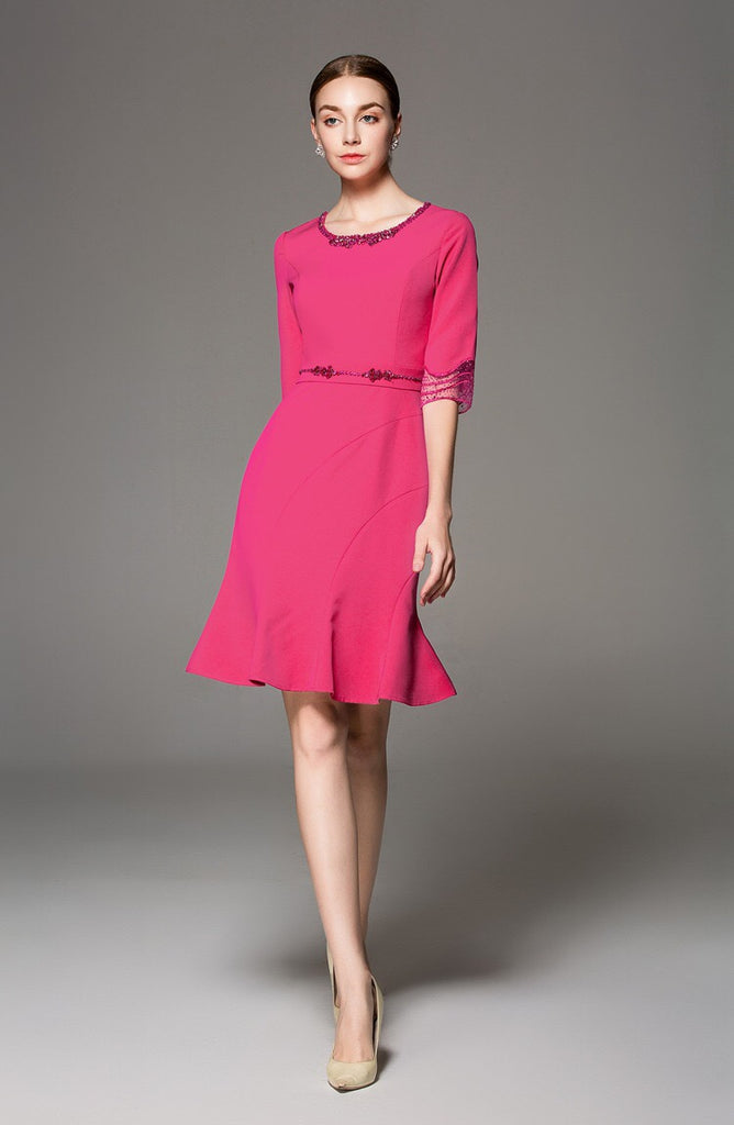 Midi Dress W/ Bead Accents