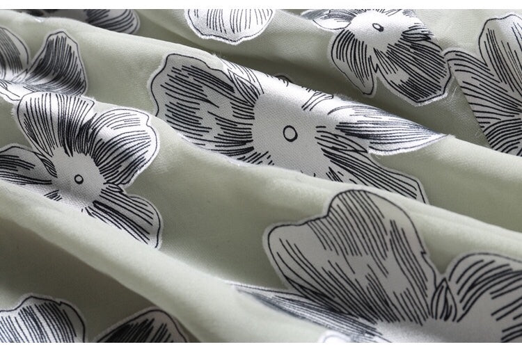 Floral Fitted Waist Midi Dress