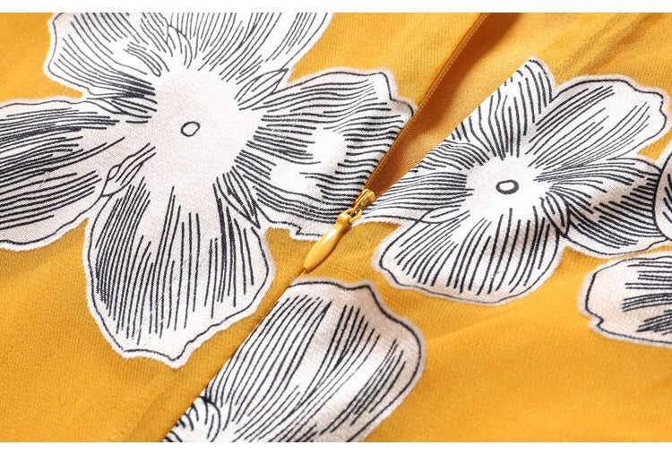 Floral Fitted Waist Midi Dress