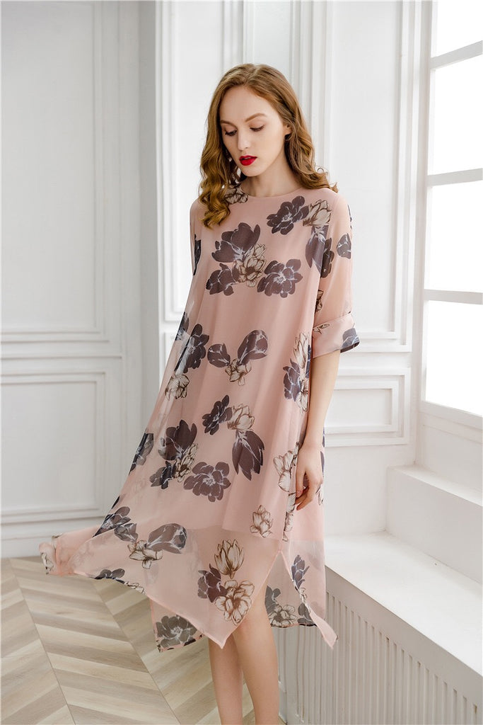 Loose Floral Midi Dress