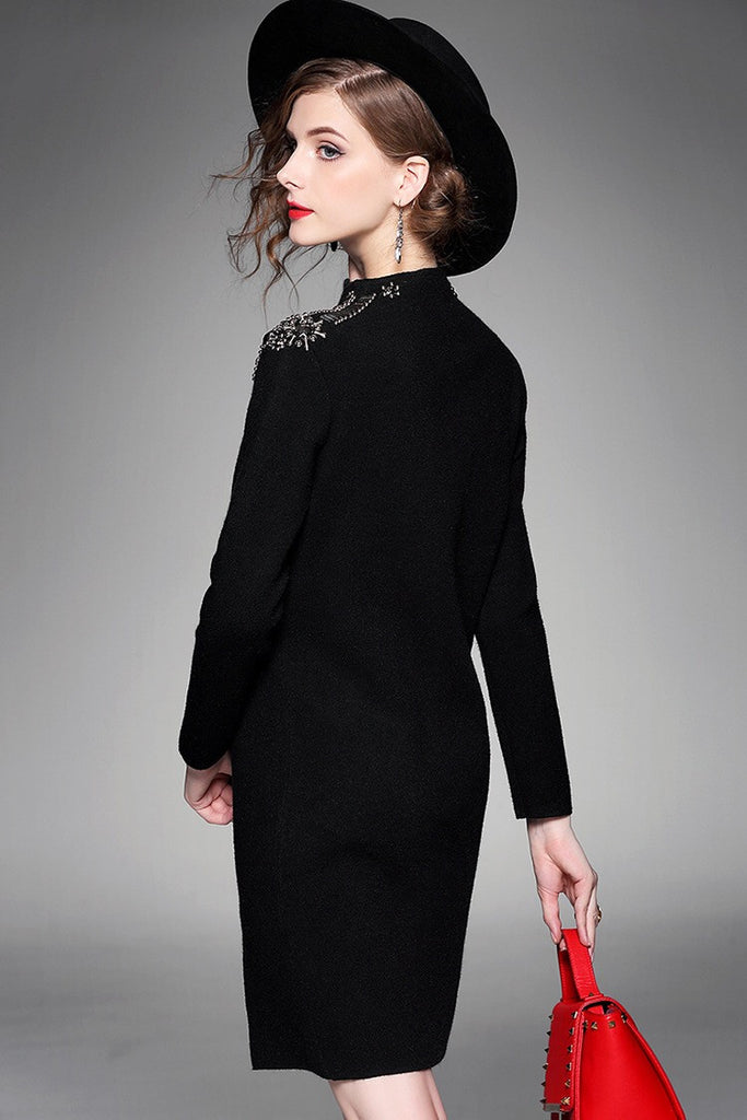 Sweater Dress W/ Beads Detail