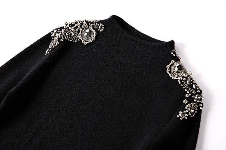 Sweater Dress W/ Beads Detail