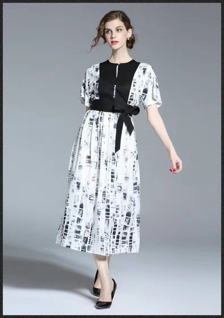 Black and White Long Dress