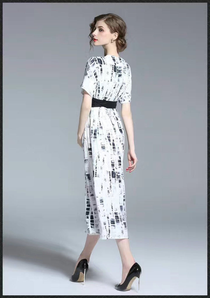 Black and White Long Dress