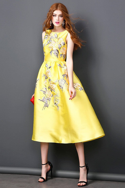 Yellow Floral Dress