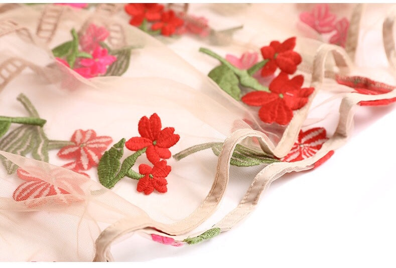Floral Embroidered Tier Dress