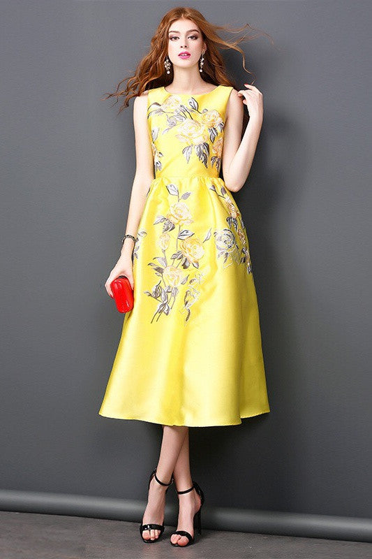 Yellow Floral Dress