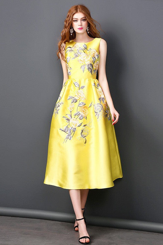 Yellow Floral Dress