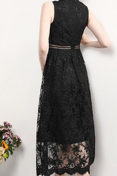 Black Lace Maxi Dress