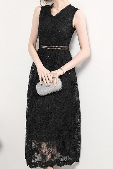 Black Lace Maxi Dress