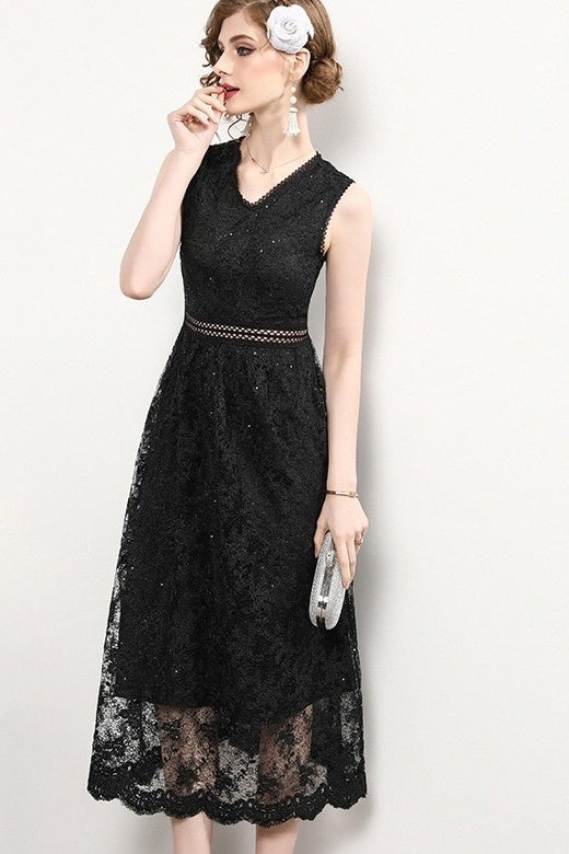 Black Lace Maxi Dress