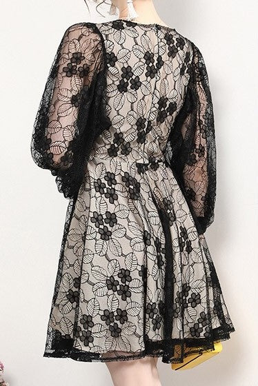 Lace Peasant Sleeve Dress