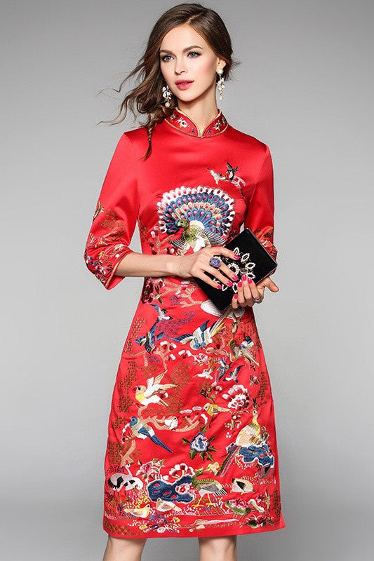 All Embroidered Qipao Dress