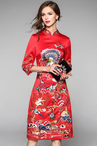 All Embroidered Qipao Dress