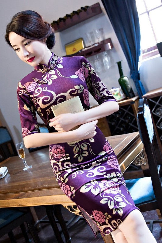 Print Qipao Dress