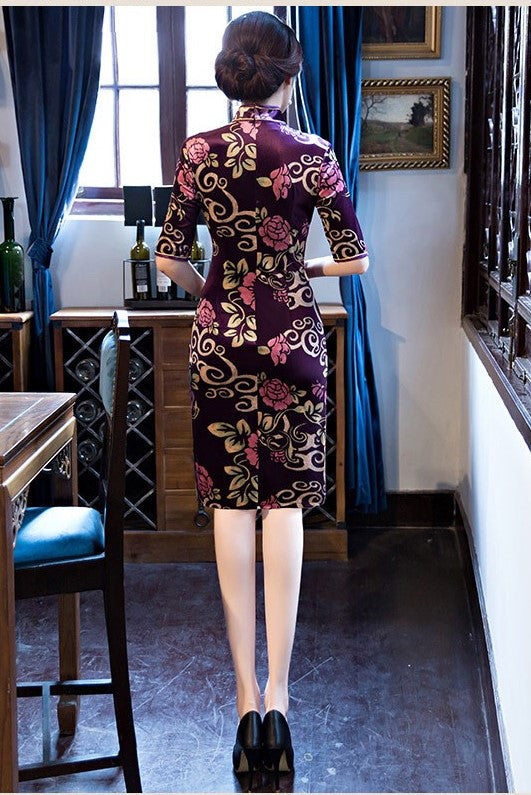 Print Qipao Dress
