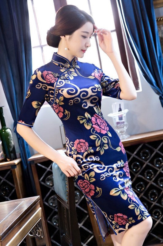 Print Qipao Dress