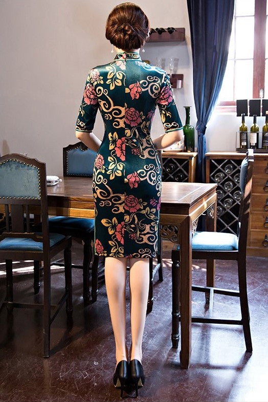Print Qipao Dress