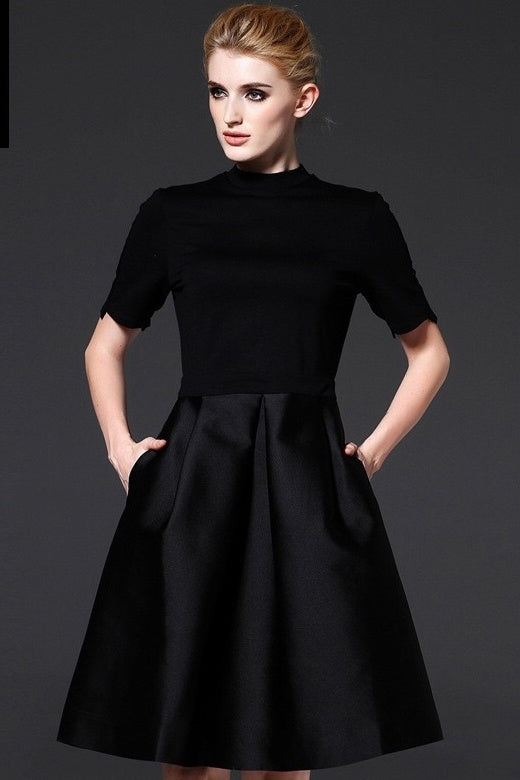 Short Sleeve Black Dress