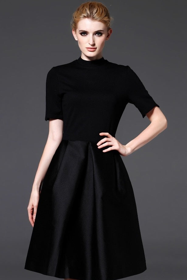 Short Sleeve Black Dress