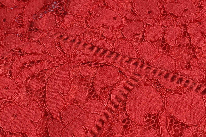 Red Floral Lace Dress