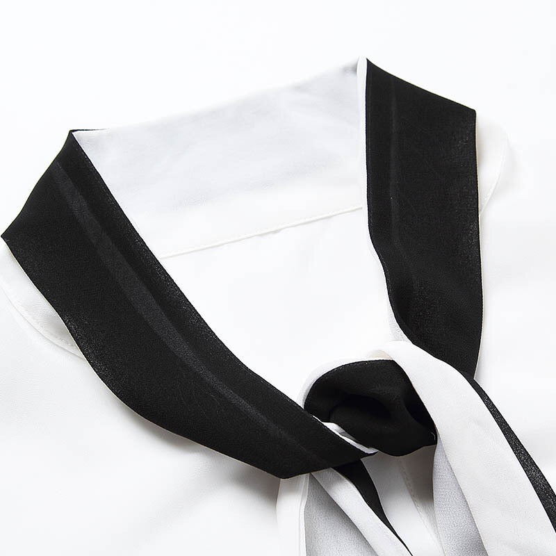 White Blouse W/ Black Tie