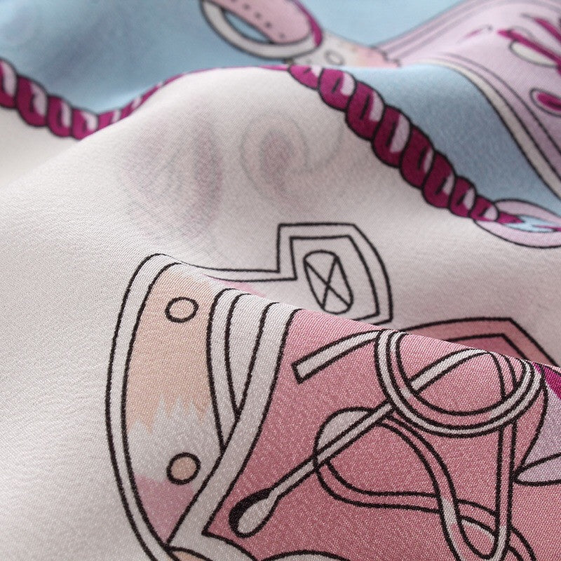 Print Silk Blouse W/ Tie