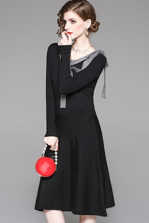 Tencel Dress W/ Shoulder Tie