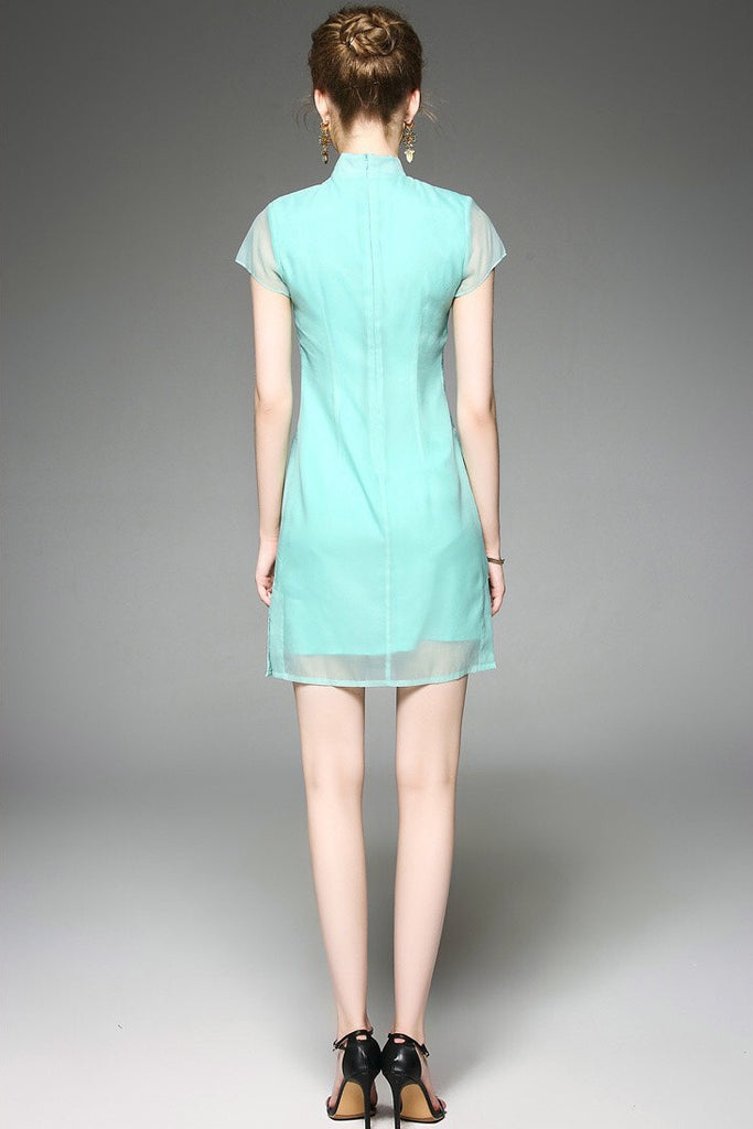 Floral Embroidered Qipao Dress