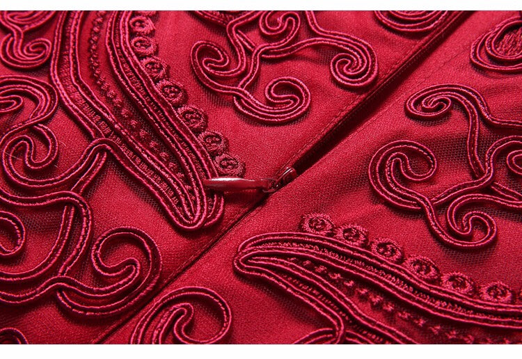 Embroidered Lace Fishtail Dress