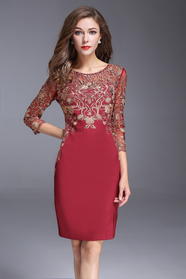 lace dress with embroidery Joa Embroidered Trimmed Flare Maxi This colorful lace wedding dress has that rare quality of celebrating individuality while feeling timelessly beautiful Embroidered Lace Dress | Gorgeous