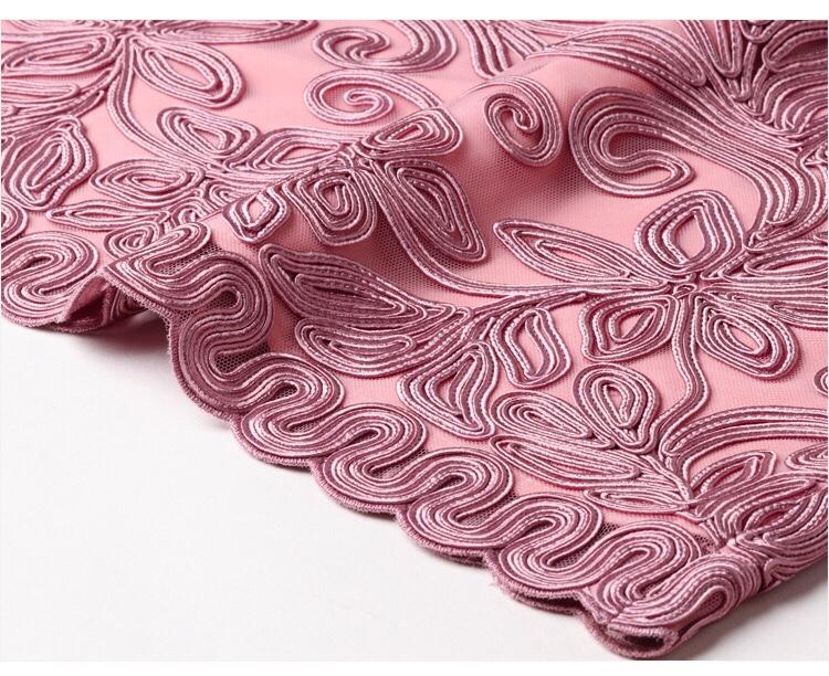 Floral Embroidered Dress W/ Sequin