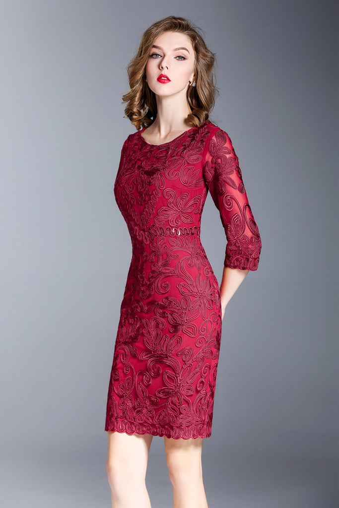 All Embroidered Dress W/ Sequin